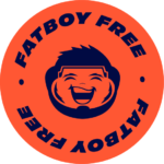 fatboyfree cirlce logo with blue mascot