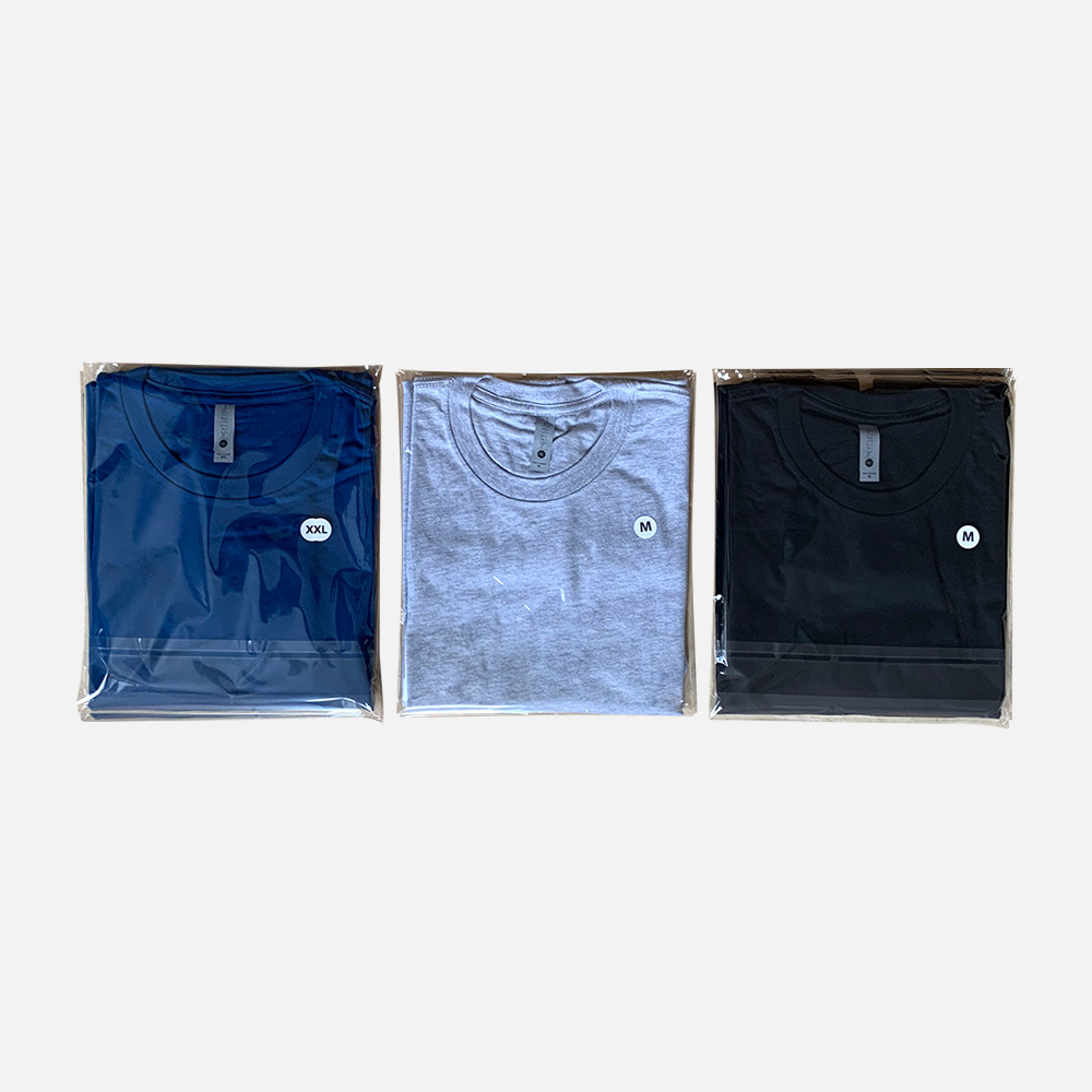 Premium NEXT LEVEL Blank Three T-Shirts Wrapped Horizontal